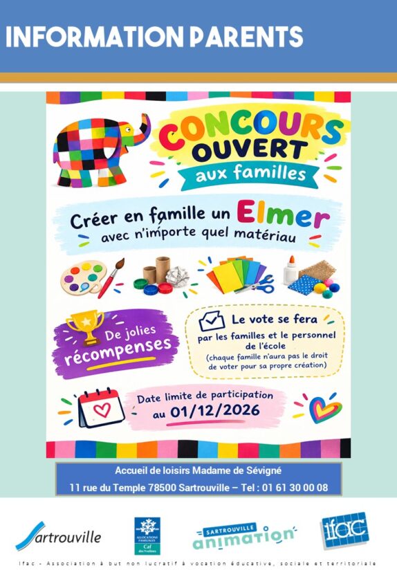 Grand concours créatif :                                           En famille, donnez vie à Elmer, l’éléphant multicolore !